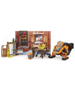 bworld Berghütte mit Snowmobil