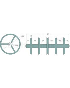 Walzenteil - 5 Ringe - 1400mm