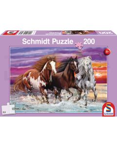 Puzzle 200 Teile Wildes Pferde-Trio