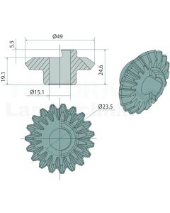 Kegelrad Z=19 M=2.35