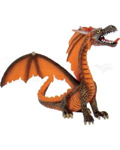 Drache sitzend orange