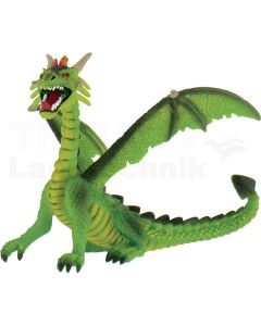 Drache sitzend grün