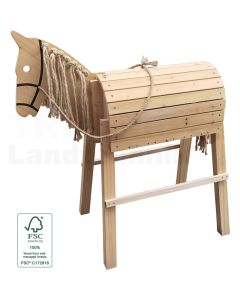 Holzpferd mit Zügeln