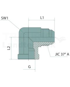 WA 9/16 M-JIC x 3/8 F-BSP