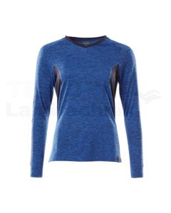 T-Shirt, Langarm Azurblau sw/blau 5XLONE