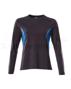 T-Shirt, Langarm sw/blau/Azurblau 2XLONE
