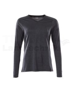 T-Shirt, Langarm sw/blau  meliert 5XLONE