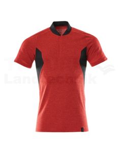 Polo-Shirt Verkehrsrot/Schwarz S  ONE