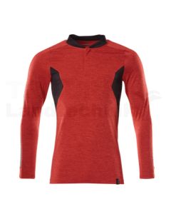 Polo-Shirt Langarm Verkehrsrot sw 2XLONE