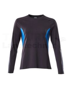 T-Shirt, Langarm sw/blau/Azurblau M  ONE