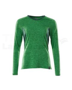 T-Shirt, Langarm Grasgrün  Grün XL ONE