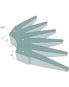 Fingerstern Viertelsegment 700mm hart