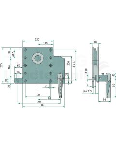Drehlager links, Typ: Modul CC