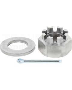 Kronenmutter mit Splint + Scheibe
