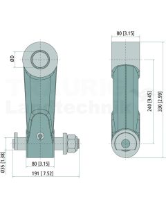 Link BR2 80/30 Bolzen 35
