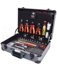 1/4" + 1/2 Elektriker-Werkzeugkoffer, 128-tlg.