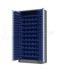 Schrank RAL 7005 mit 226 Kästen