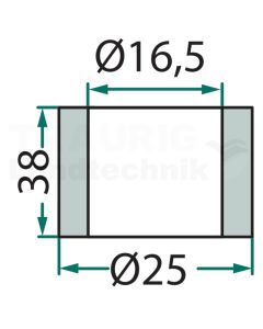 Buchse Ø16.5 x 25 x 38