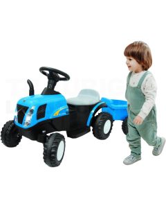 Ride-on Traktor New Holland mit Anhänger blau 6V