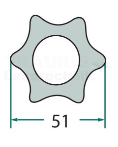 Profilrohr 1 m, beschichtet
