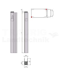 Profilecke T50, links, H = 600mm