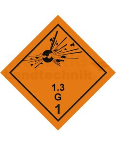 Gefahrzettel, Kl. 1.3 Magnet 300x300