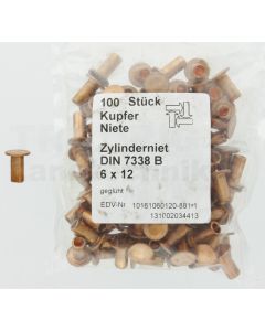 VPE100 Kupferniete 6x12 DIN 7338