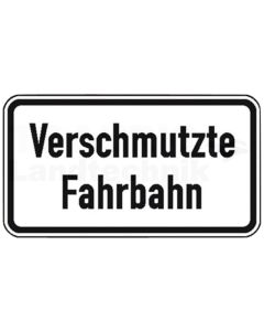 Verkehrsschild Verschmutzte Fahrbahn