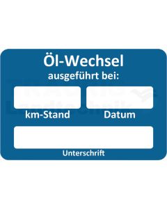 Aufkleber "Ölwechsel"