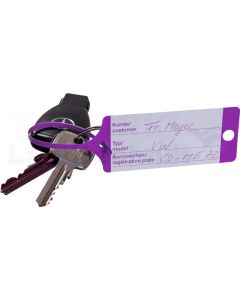 VPE100 Fixanhänger lila in Spenderbox