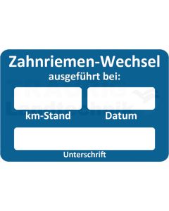 Aufkleber "Zahnriemen gewechselt"
