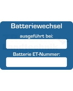 Aufkleber "Batteriewechsel"