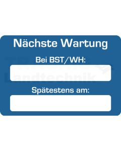 Aufkleber "Nächste Wartung" BST