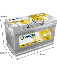 Starterbatterie 12V 80Ah