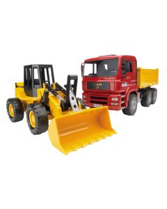 LKW mit Kippmulde und Gelenkradlader FR1