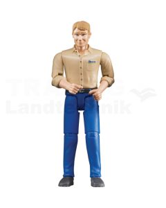 Mann mit blauer Hose