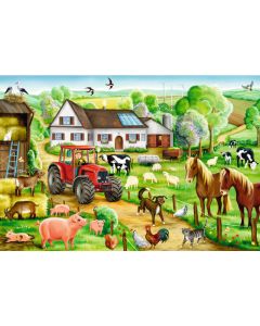 Puzzle, Fröhlicher Bauernhof, 100 Teile