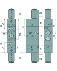 3/2 Magnetventil Impulsst. 24V-G1/2