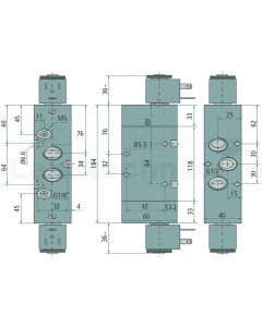 5/3 Magnetventil-FZ-ME-24V-G1/2