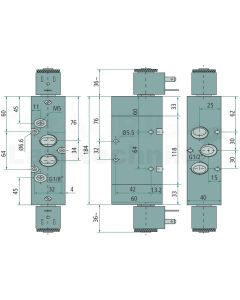 5/2 Magnetventil Impulsst.-24V-G1/2