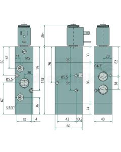 5/2 Magnetventil-FR-24V-G1/2