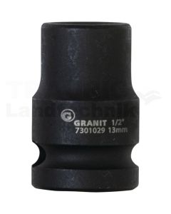 1/2" 6-Kant-Kraft-Stecknuss, kurz, 13mm