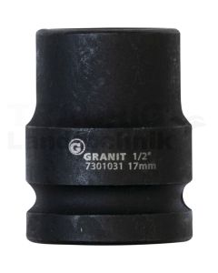 1/2" 6Kant-Kraft-Stecknuss, kurz, 17mm