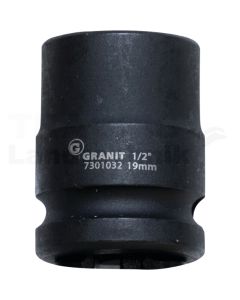 1/2" 6Kant-Kraft-Stecknuss, kurz, 19mm
