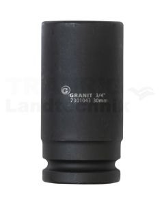 3/4" 6Kant-Kraft-Stecknuss, lang, 30mm