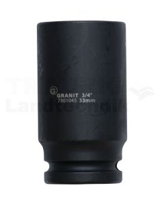 3/4" 6Kant-Kraft-Stecknuss, lang, 33mm