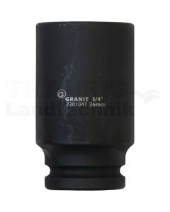 3/4" 6Kant-Kraft-Stecknuss, lang, 36mm