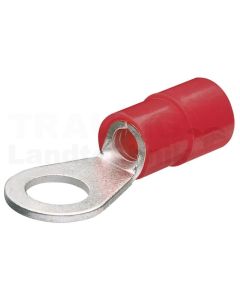 Kabelschuh/Ringform isoliert, rot