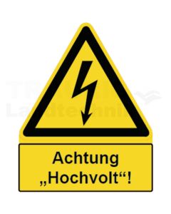 Hinweisschild "Achtung Hochvolt!"