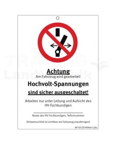 Wartungsanhänger Schalten verboten
